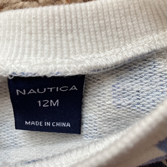 12M girls Nautica 2-piece jeggings and blue floral long sleeve shirt set - Picture 4 of 8